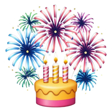 “Happy Birthday, Mina” fireworks  sticker