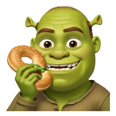 Shrek with bagel sandwich sticker