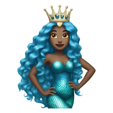 Mermaid queen blue￼ sticker