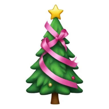 christmas tree with pink bow on top sticker