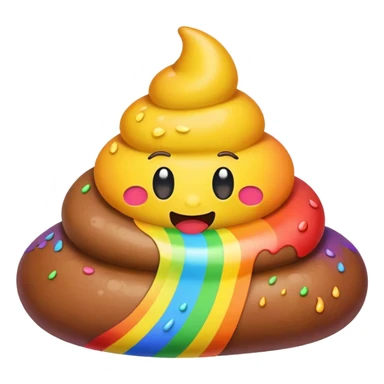 rainbow poop emoji landscape  sticker