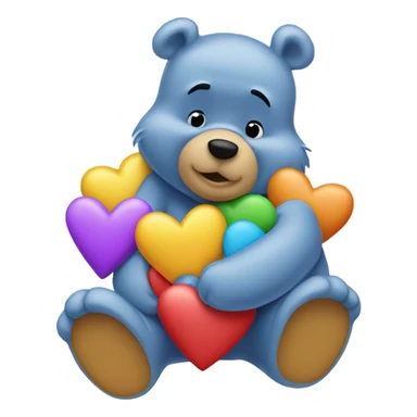 winnie the pooh hugging hearts sticker