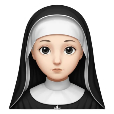 nun emoji. black and white cloth. black veil. war tone sticker