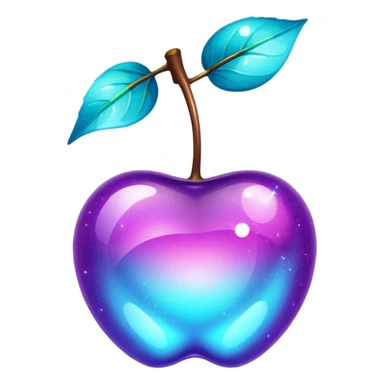 glitter purple and cian cherry sticker