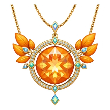 fantasy-magic-orange-necklace-diamonds sticker