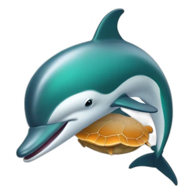 Dauphins avec une tortue sticker