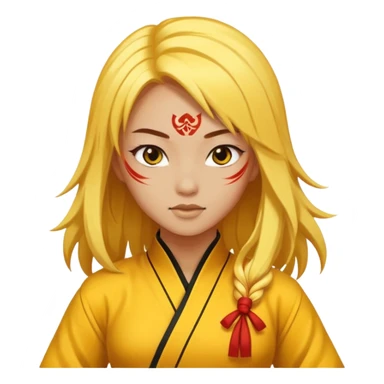 sexy girl with long yellow hair, kung fu sticker