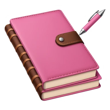 pink and brown modern books diary and pen sticker