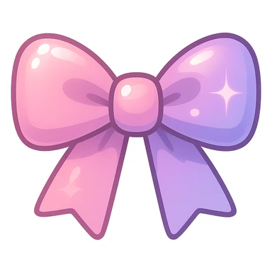 bow emoji, cute and shiny, with a gradient effect sticker