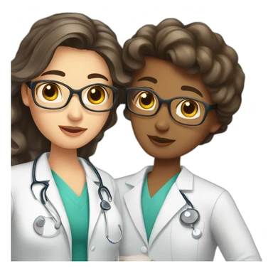 Young Neurologist and gynecologist in love sticker
