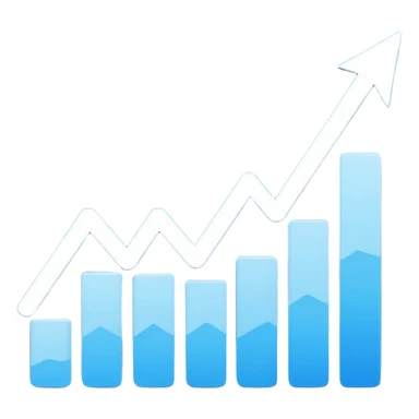 reports icon for site navigation. chart goes up and to the right sticker