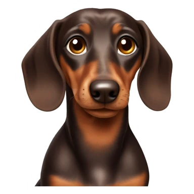 Please generate an Emoji which is a short haired dachshund with reddish Brown Spots and cute Eyes.  sticker
