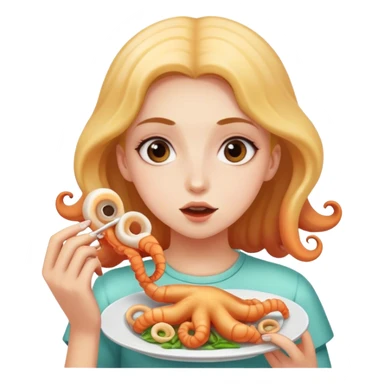 Make this girl eating calamari  sticker