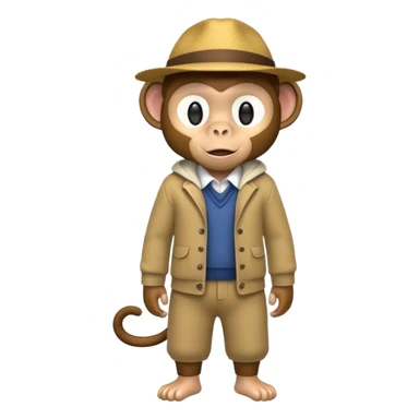 monkey with clothes sticker