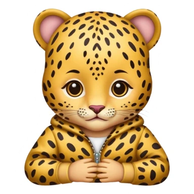 baby with leopard patterned clothes sticker