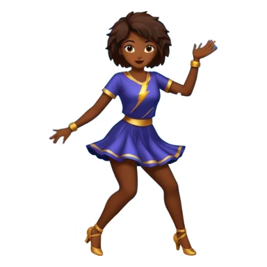 All Brown silhouette of a female dancing with thunder in the background  sticker