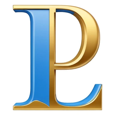Bold Blue-White-Gold Font Big Capital “I” Letter  sticker