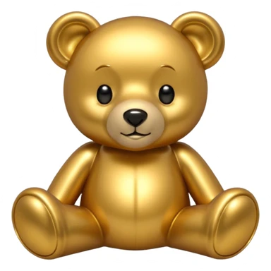 gold metal glow tedy bear sticker
