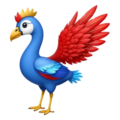 beija-flor com pluma toda azul e apenas o pé vermelho sticker