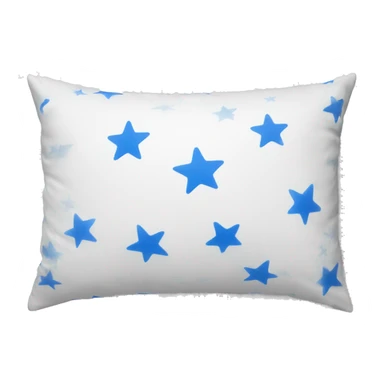 Rectangular White pillow with blue stars all over it sticker