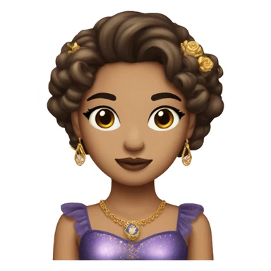 Create the zodiac sign leo as a brunette girl with elaborate makeup and dress that matches the zodiac sign  sticker