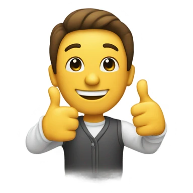 Two thumbs up smile sticker