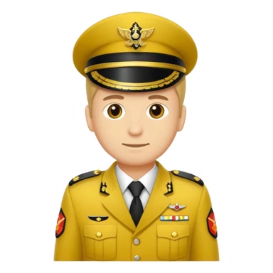 Eine salutierenden Emoji (Hautfarbe: gelb ) in Armee Klamotten männlich salutierend sticker