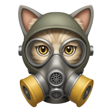cat with gas masks sticker