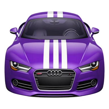 dark purple Audi sports car with racing stripes sticker