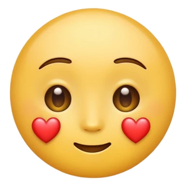 Emoji of a round yellow face with heart eyes, iPhone emoji style. Flat design, smooth gradients, rounded edges, soft shadows, clean look, white background sticker