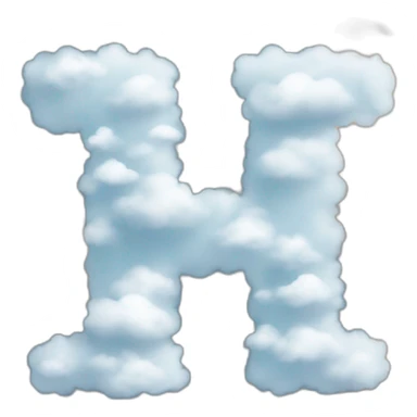 the letter H made from clouds sticker