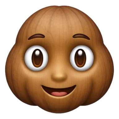 A faceless, plain walnut-shaped emoji sticker