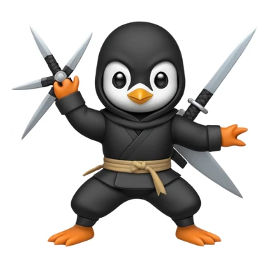 penguin ninja with shuriken sticker