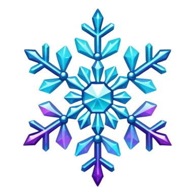 cyan and purple snowflake glitter sticker
