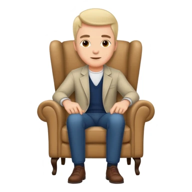 man sitting in an armchair sticker