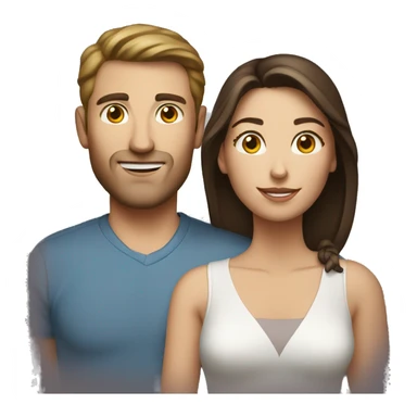 caucasian couple brunette sticker