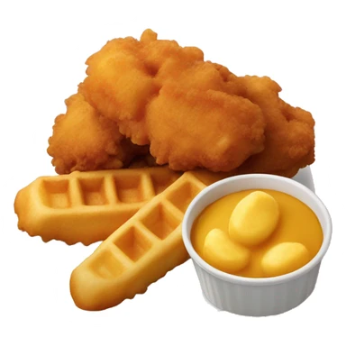 Fried chicken nuggets and waffle fries sticker