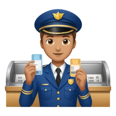 ticket seller at booth sticker