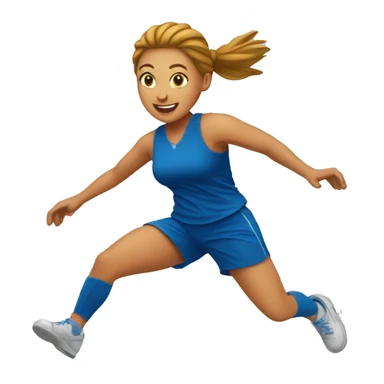handball player jump female sticker