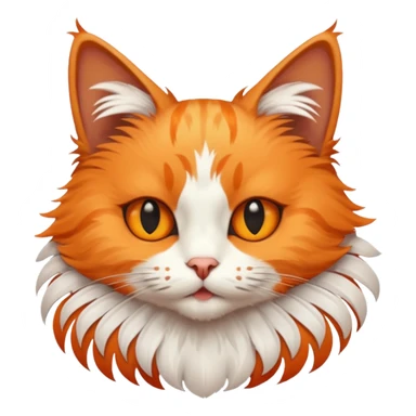 Cat with bird feathers in its mouth sticker
