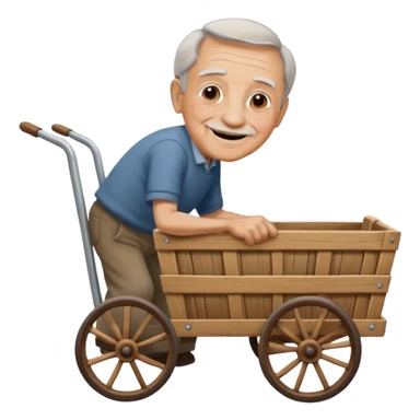 My grandfather is pulling a cart sticker