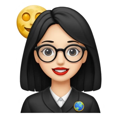 Genera emogis de 4 cuatro enfermeras de cabello negro largo, entre ellas que una tenga lentes y otra un lunar encima de los labios sticker