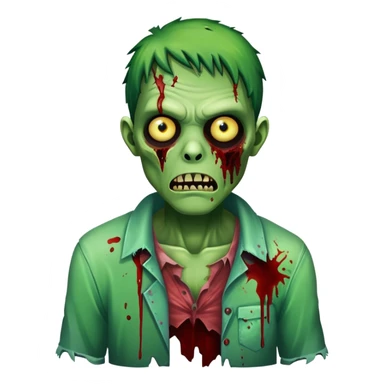 zombie with green skin and torn clothes sticker