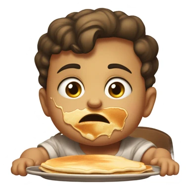 Angry baby eating pancakes sticker