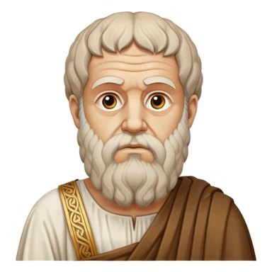 Cinematic Realistic portrait of Plato, depicted as a wise ancient philosopher with a contemplative gaze and detailed traditional Greek attire, rendered in soft, classical lighting that evokes antiquity sticker