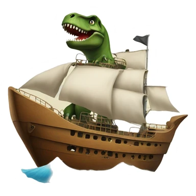t-rex on a ship sticker