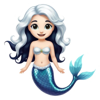panda mermaid sticker