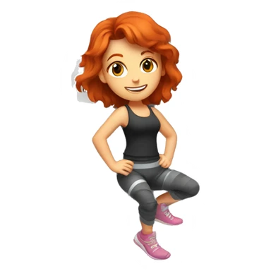 A redhaired girl in a tank top and leggings climbing an indoor rock wall sticker