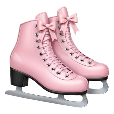 two pastel pink ice skates with bows sticker