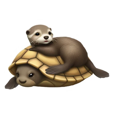 Baby otter sleeping on a sea turtle sticker